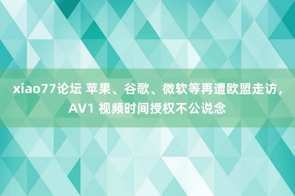 xiao77论坛 苹果、谷歌、微软等再遭欧盟走访，AV1 视频时间授权不公说念