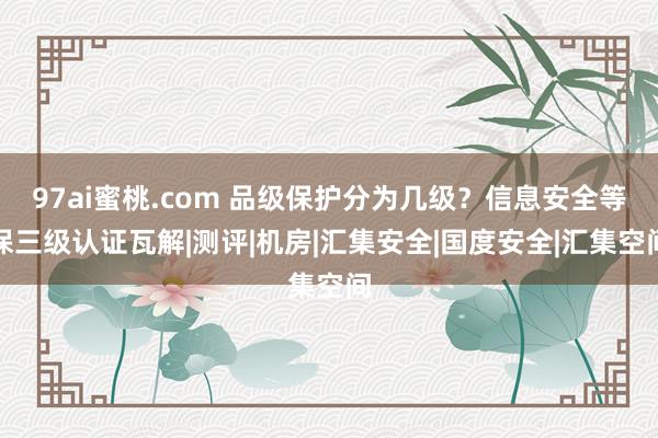 97ai蜜桃.com 品级保护分为几级？信息安全等保三级认证瓦解|测评|机房|汇集安全|国度安全|汇集空间